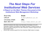 The Next Steps For Institutional Web Services