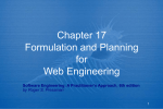 Chapters 17 Formulation and Planning for Web Engineering