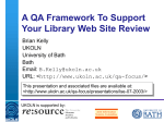 A QA Framework To Support Your Library Web Site Review