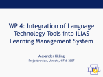 WP1: Integration of language resources in eLearning