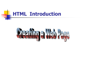 HTML introductory notes - HPCCSS
