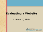 12 Basic IQ Skills: Evaluating a web site