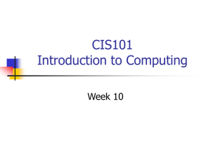 CIS101 week 10