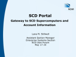 Gateway to SCD supercomputers and account information