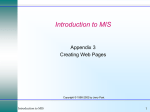 Appendix 3: Creating Web Pages