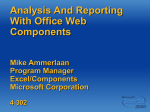 Analysis And Reporting With Office Web Components