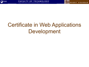 Certificate in Web Applications Development