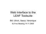 Web Interface to the LEAF Toolsuite - Indico