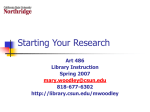 Starting Your Research