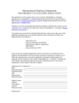 Massachusetts Highway Department NEW PRODUCT EVALUATION APPLICATION