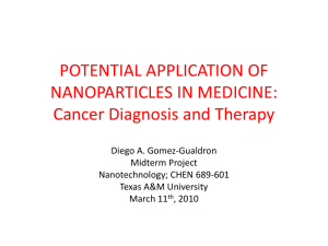 Potential Application of Nanoparticles in Medicine: Cancer