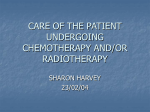 CARE OF THE PATIENT UNDERGOING CHEMOTHERAPY AND…