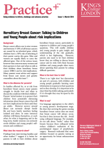 Background hereditary breast cancer, particularly in response to children and young people’s