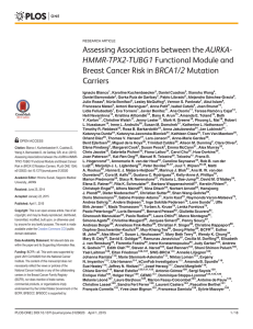 AURKA- Assessing Associations between the HMMR-TPX2-TUBG1 Functional Module and BRCA1/2 Mutation