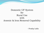 Domestic UF System for Rural Use with Arsenic & Iron Removal
