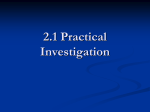 2.1 Practical Investigation