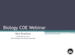 Biology COE Webinar - Collection of Evidence / Overview