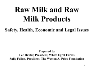 Raw Milk & Raw Milk Products