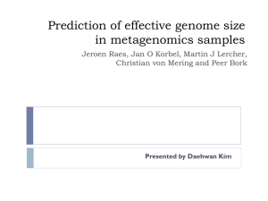 Prediction of Effective genome size in metagenomics samples