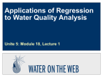 Mod18-A Applications of Regression to Water Quality Analysis