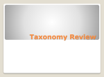 Taxonomy Review - La Porte High School