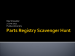 Parts Registry Scavenger Hunt
