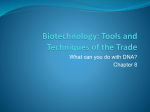 Biotechnology: Tools and Techniques of the Trade