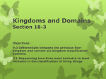 Kingdoms and Domains Section 18-3