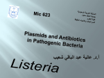 Lecture-Mic 623-Plasmids-Listeria - Home
