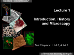 Lecture 1 Introduction, History and Microscopy