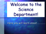 Welcome to the Science Department!
