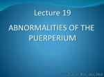 Lecture 19 – Abnormalities of puerperium