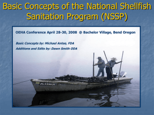 Basic Concepts of the National Shellfish Sanitation