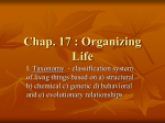 Chap. 18 : Organizing Life - Fort Thomas Independent Schools