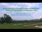 Science on the Farm: an Overview of Student/Faculty Research