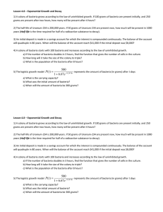 Lesson 4.8 – Exponential Growth and Decay