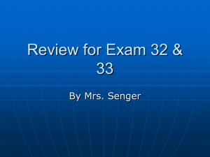 Review for Exam 32 & 33