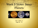 Week 5 Notes Inner Planets