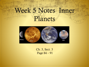 Week 5 Notes Inner Planets