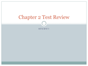 Chapter 2 Test Review