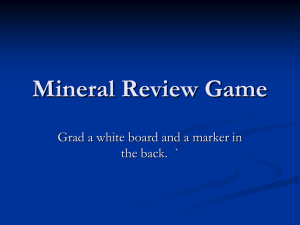 Mineral Review Game