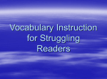 Vocabulary Instruction for Struggling Readers