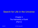 Search for Life in the Universe