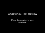 Chapter 23 Test Review Notes