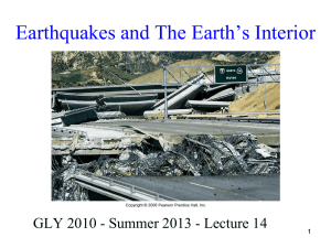 Earthquakes and The Earth`s Interior - FAU