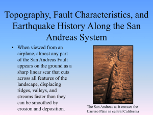 The San Andreas Fault System Lecture Notes Page