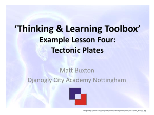 `Thinking & Learning Toolbox` Example Lesson Four: Tectonic Plates