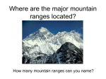 Where are the major mountain ranges located?