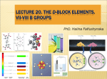 Lecture 20.The d-Block Elements.VII