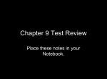 Chapter 9 Test Review Notes